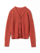 100% Cashmere Cable Knitted Cardigan