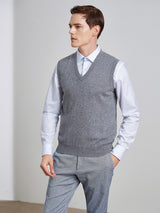 100% Cashmere Man's V Neck Vest