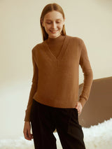 100% Cashmere Chunky Knitted V Neck Vest